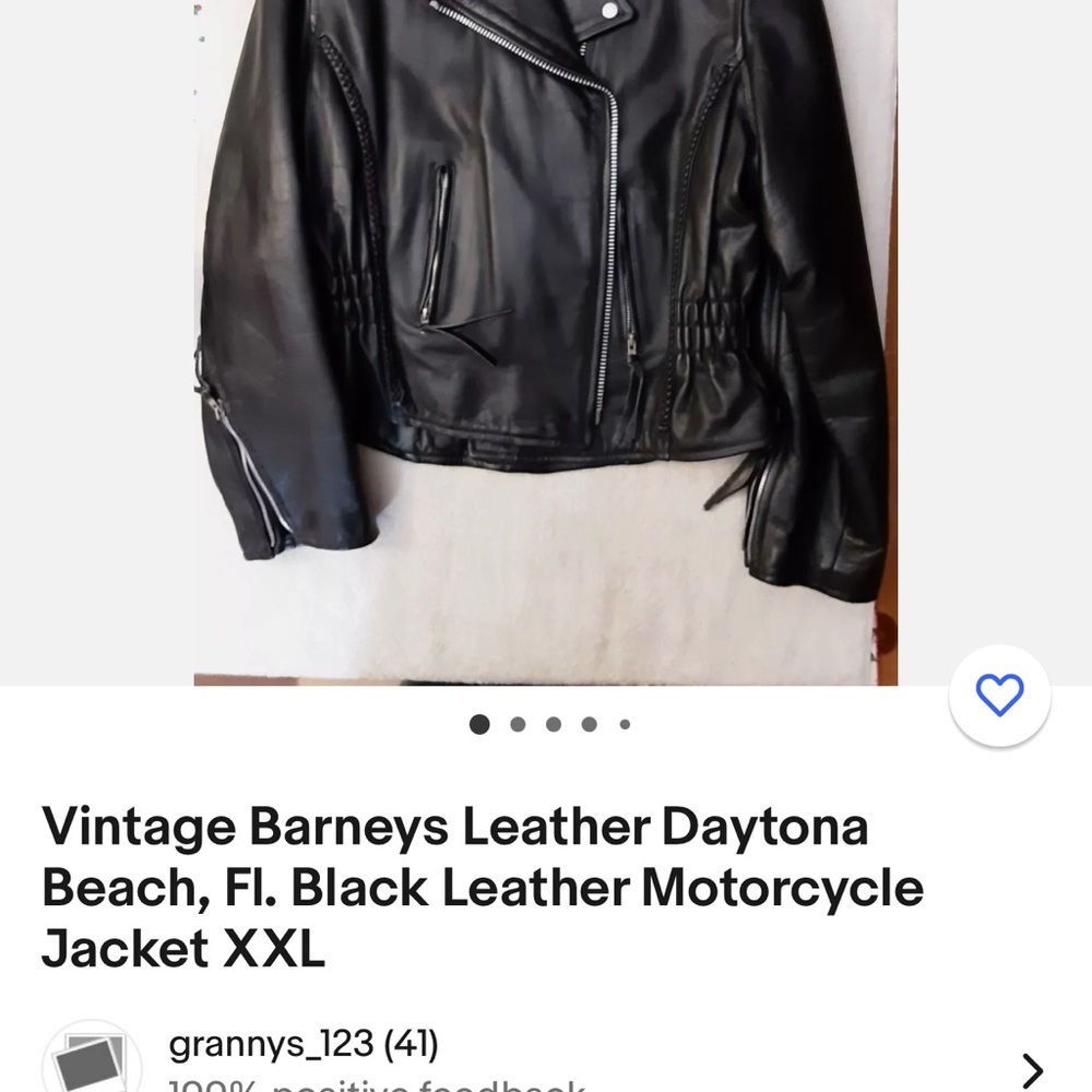 Vintage Barneys Leather Daytona Beach Woman’s Leather Motorcycle Jacket XL